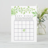 Invitation Aquarelle Baby shower de verdure Bingo (Debout devant)