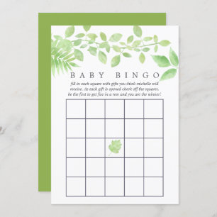 Invitation Aquarelle Baby shower de verdure Bingo
