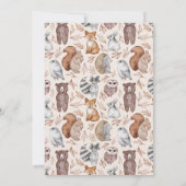 Invitation Aquarelle Baby shower des animaux de bois (Dos)