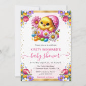 Invitation Aquarelle Baby shower des fleurs de printemps de p (Devant)