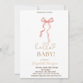 Invitation Aquarelle Baby shower des points de la cale rose (Devant)