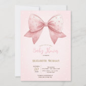 Invitation Aquarelle Baby shower des points de la cale rose (Devant)