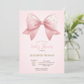 Invitation Aquarelle Baby shower des points de la cale rose (Debout devant)