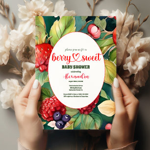 Invitation Aquarelle Baby shower d'été aux baies mixtes