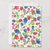 Invitation Aquarelle Baby shower d'été aux baies mixtes (Dos)