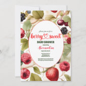 Invitation Aquarelle Baby shower d'été aux baies mixtes (Devant)