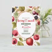 Invitation Aquarelle Baby shower d'été aux baies mixtes (Debout devant)