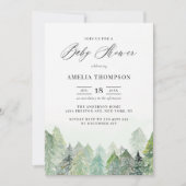 Invitation Aquarelle Baby shower d'hiver Snowland (Devant)