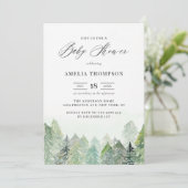 Invitation Aquarelle Baby shower d'hiver Snowland (Debout devant)