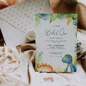 Invitation Aquarelle Baby shower Dinosaur