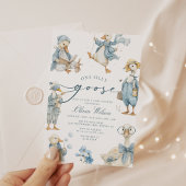 Invitation Aquarelle Baby shower d'oie soie