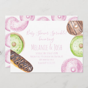 Invitation Aquarelle Baby shower Donut Parsemer Sweet Invita