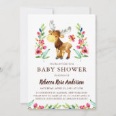Invitation Aquarelle Baby shower d'orignaux des bois (Devant)