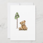 Invitation Aquarelle Baby shower d'ours de bois (Dos)