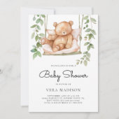 Invitation Aquarelle Baby shower d'ours en peluche (Devant)
