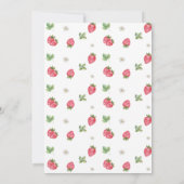 Invitation Aquarelle Baby shower Fille fraise (Dos)