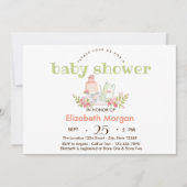 Invitation Aquarelle Baby shower Fleurs de théière (Devant)