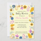 Invitation Aquarelle Baby shower Fleurs d'été (Devant)