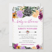 Invitation Aquarelle Baby shower Fleurs d'Halloween (Devant)