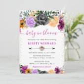 Invitation Aquarelle Baby shower Fleurs d'Halloween (Debout devant)