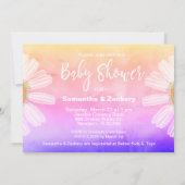 Invitation *~* Aquarelle Baby shower Floral Mason rustique (Dos)