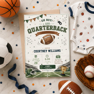 Invitation aquarelle baby shower football bébé
