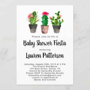 Invitation Aquarelle Baby Shower Invitations, Fiesta