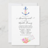 Invitation Aquarelle Baby shower nautique par courrier (Devant)