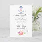 Invitation Aquarelle Baby shower nautique par courrier (Debout devant)