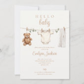 Invitation Aquarelle Baby shower neutre (Devant)