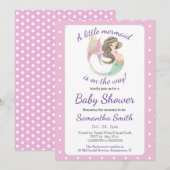 Invitation Aquarelle Baby shower Petite Sirène (Devant / Derrière)
