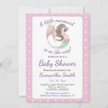 Aquarelle Baby shower Petite Sirène