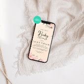 Invitation Aquarelle Baby shower rose pâle