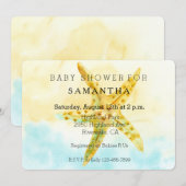 Invitation Aquarelle baby shower Starfish (Devant / Derrière)