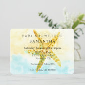 Invitation Aquarelle baby shower Starfish (Debout devant)