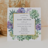 Invitation Aquarelle Baby shower Succulent