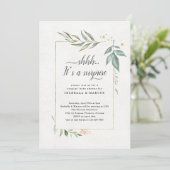Invitation Aquarelle Baby shower surprise Couples Floral (Debout devant)