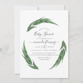 Invitation Aquarelle Baby shower verdoyant (Devant)