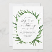 Invitation Aquarelle Baby shower verdoyant (Devant)