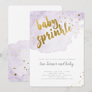 Invitation Aquarelle Baby Sprinkle - Lavande