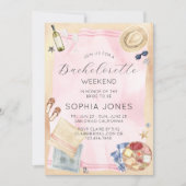 Invitation Aquarelle Bachelorette Destination Tropicale (Devant)