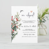 Invitation Aquarelle Baie de houx verdureMariage en fuite   (Debout devant)