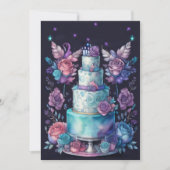 Invitation Aquarelle Ballons d'anniversaire gâteau Marine Ble (Devant)