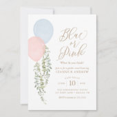 Invitation Aquarelle Balloons Eucalyptus Sexe Révéler (Devant)