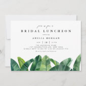 Invitation Aquarelle Banana Palm Feuille Bride déjeuner (Devant)