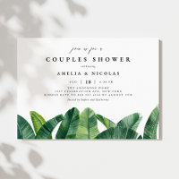 Aquarelle Banana Palm Feuille Couples Douche