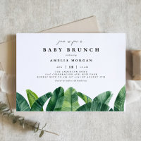 Aquarelle Banana Palm Feuille Summer Baby Brunch
