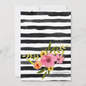 Invitation Aquarelle Bande Fête des mariées florale brillante (Dos)