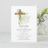 Invitation Aquarelle Baptême Floral ou Christening John Invi (Debout devant)