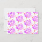 Invitation Aquarelle Baptême Floral Pink Baby Dedication (Dos)